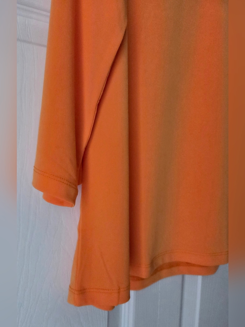 NWOT Susan Graver Orange V-Neck 3/4 Sleeve Top Size M - Picture 4 of 11